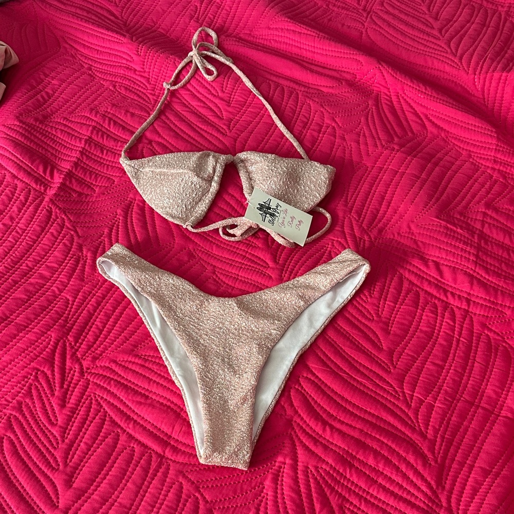 Sparkling light pink Bikini Set